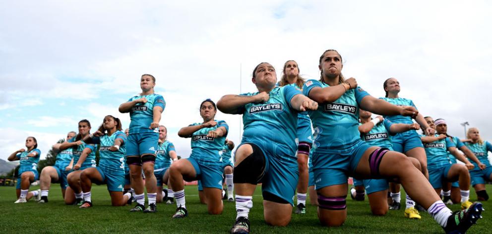 Matatū perform a haka ahead of a Super Rugby Aupiki match last year. PHOTO: GETTY IMAGES