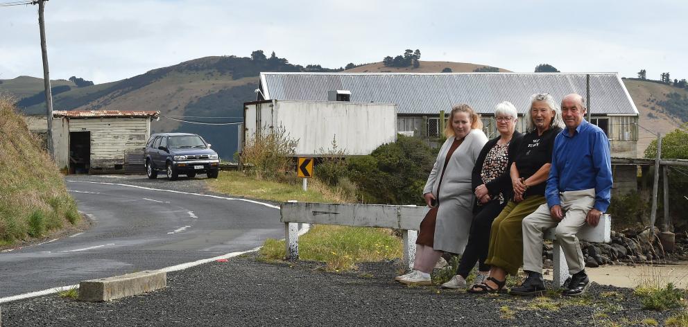 Ōtākou Marae members concerned about the state of Harington Point Rd on Otago Peninsula are (from...