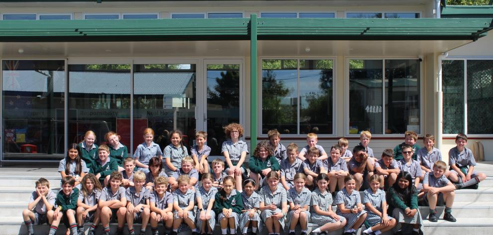 Celebrating the influx of pupils are Waimate High School’s two new year 7 classes. PHOTO: SUPPLIED