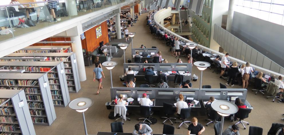 University of Otago students are filling the library as second semester exams get underway. PHOTO: JESSICA WILSON