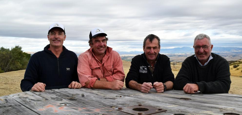 Celebrating the Patearoa Collie Club centenary on the Maniototo last week are (from left)...