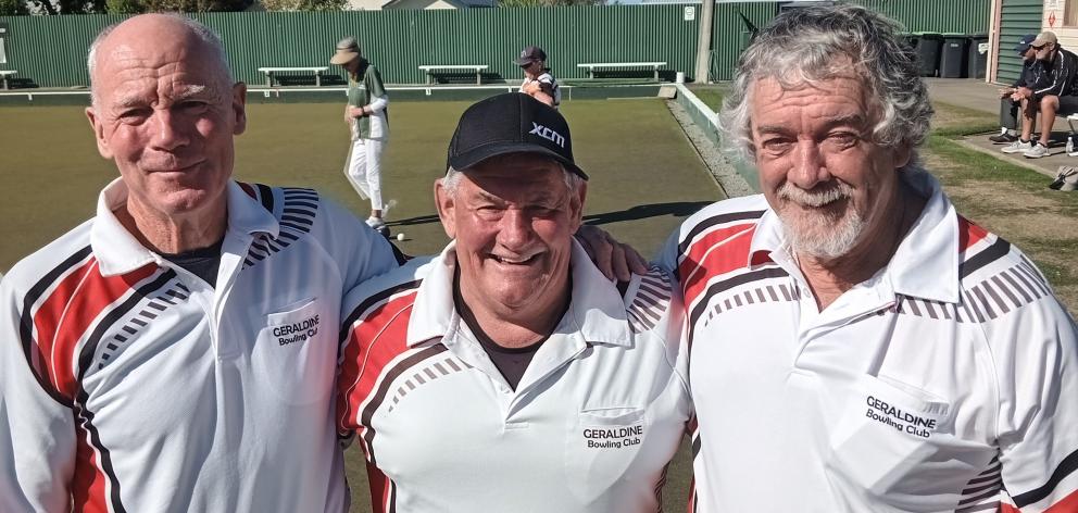 The Geraldine team of (from left) Stu Blake, Dan Rooney and Ricky Ross took the South Canterbury...