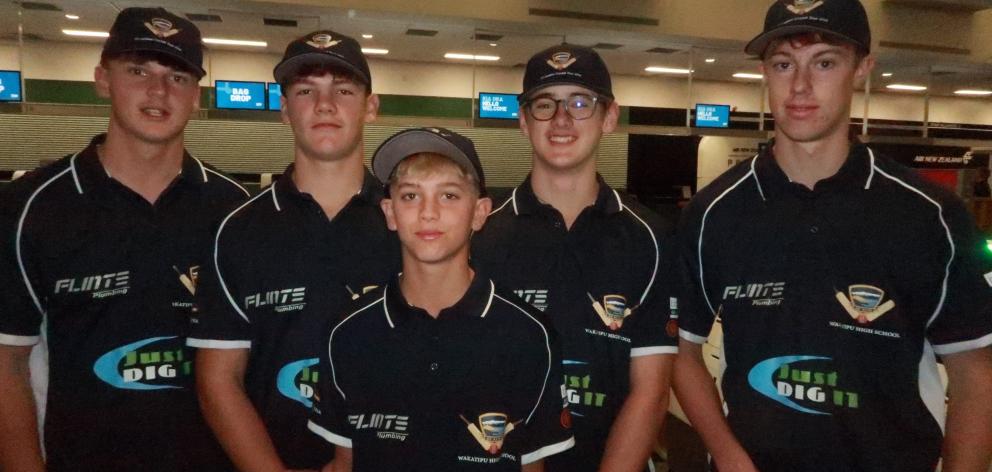 Wakatipu High 1st XI players flying out to Sri Lanka this week included, from left, Matt Langford...