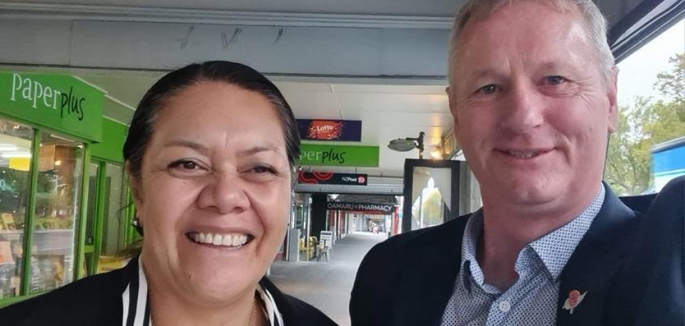 Health New Zealand chief executive Fepulea'i Margie Apa and Waitaki Mayor Gary Kircher in Thames...