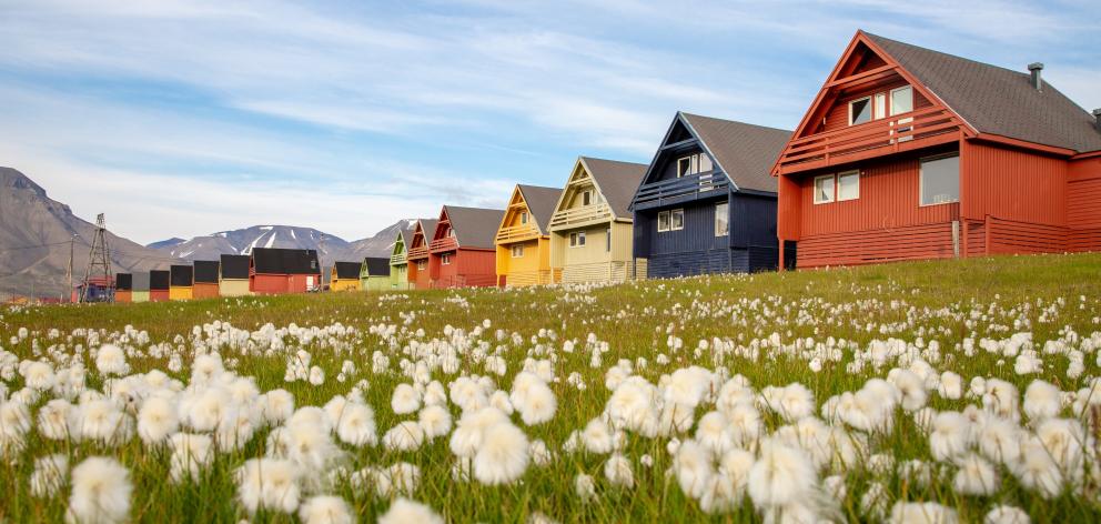Colourful houses at Longyearbyen.