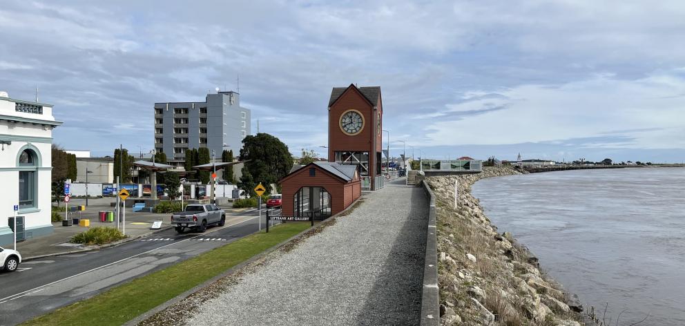 A section of the Māwhera Greymouth Floodwall bordering the town's CBD, which has already been...