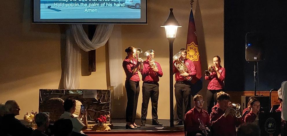 The Salvation Army Youth band took to the stage last week in Oamaru. PHOTO: SUPPLIED