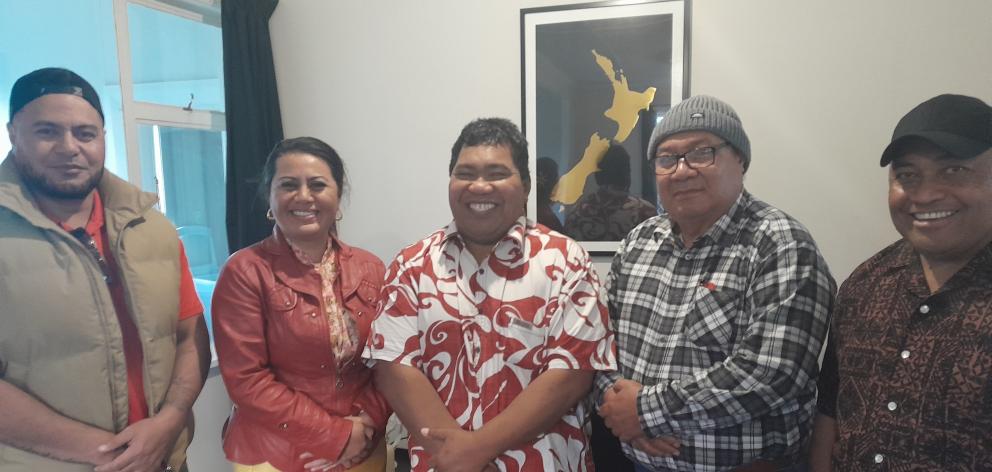Oamaru Tuvalu Community Group members (from left) first secretary Niuone Eliuta, chairwoman...
