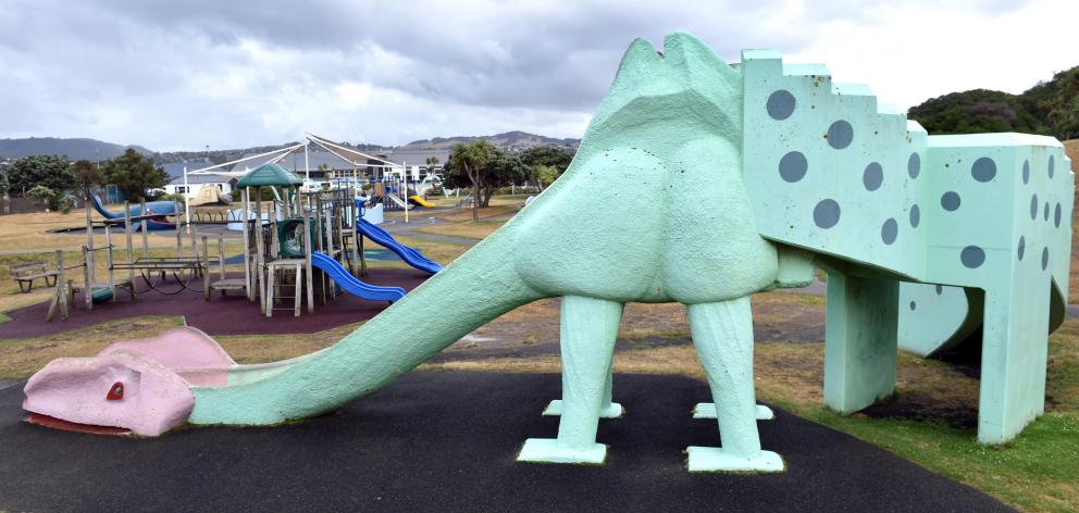 The community supports keeping the dinosaur slide at Marlow Park Playground in St Kilda, albeit...