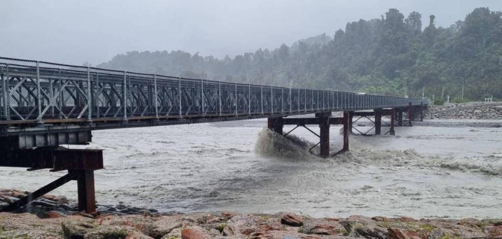 Waiho River bridge. PHOTO: RNZ