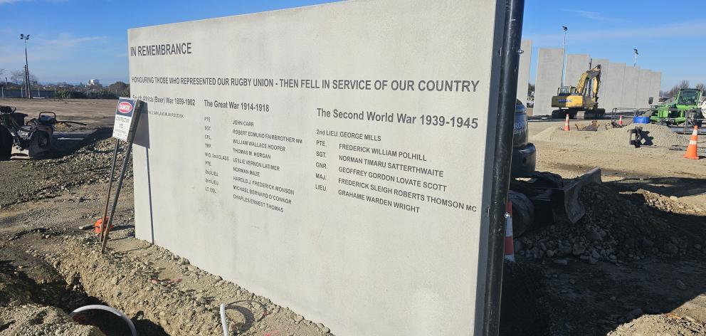 The names of South Canterbury representative players who went away to war now adorn the entrance...