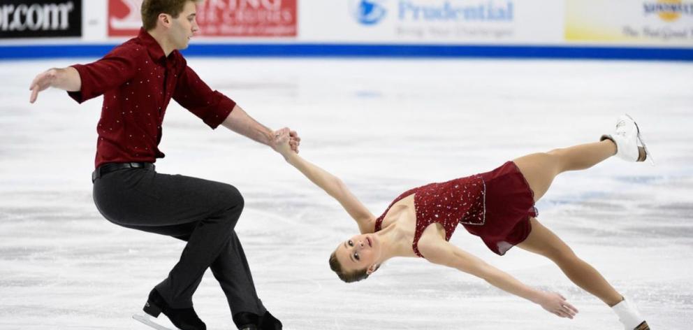 Queenstown Ice Skating Club figure skating coach Aly McDougal; inset, McDougal competing in the...