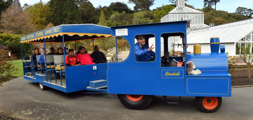 Children’s Recreational Enterprise Support Trust chairman Rodger Barrett taking passengers along...
