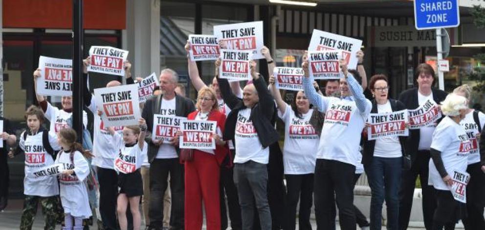 Councillors calling on the government to change stance on cuts to the hospital. PHOTO: ODT FILES