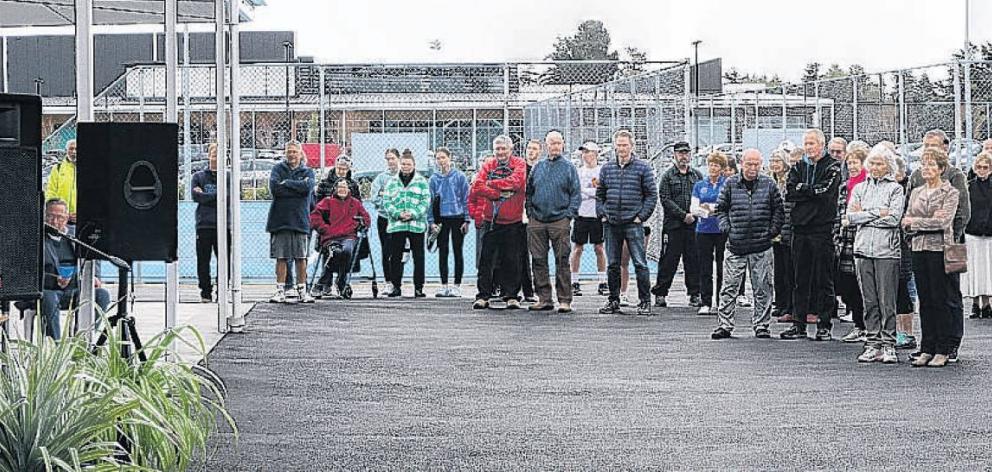 A crowd turned out at the opening of the Coldstream Tennis Club’s new complex in Rangiora. PHOTO:...