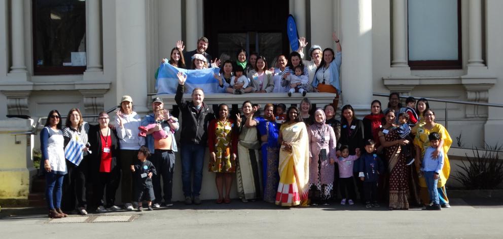 Multicultural Day participants outside the new offices of Waitaki Multicultural on Thames St last...
