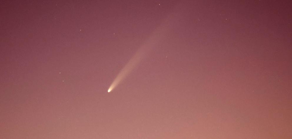 A view shows Comet C/2023 A3 (Tsuchinshan-ATLAS), known as the comet of the century, photographed...