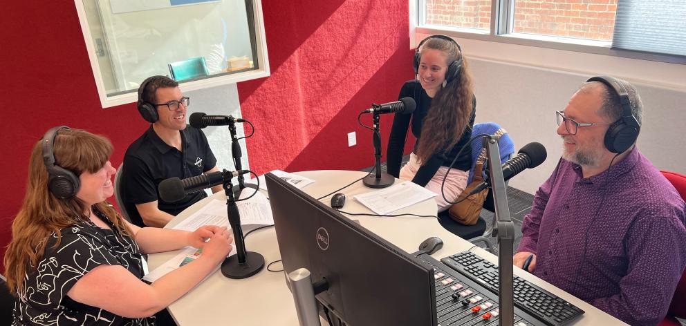 Discussing waste solutions on OAM FM’s REthinking Waste show are (from left) Dunedin City Council...
