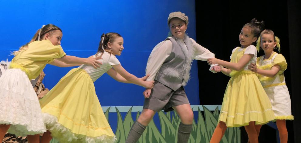 Ducklings Sophie Dunn, Amelia Flatt, Roma McCambridge and Yael Anisy Oudemans make fun of their...