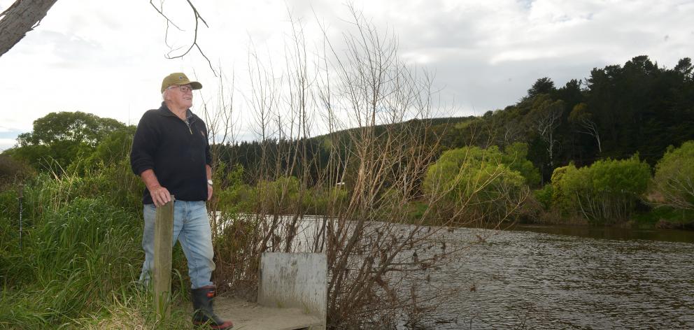 John Dale, of Mosgiel, checks out the Taieri River yesterday on the final day of the whitebaiting...