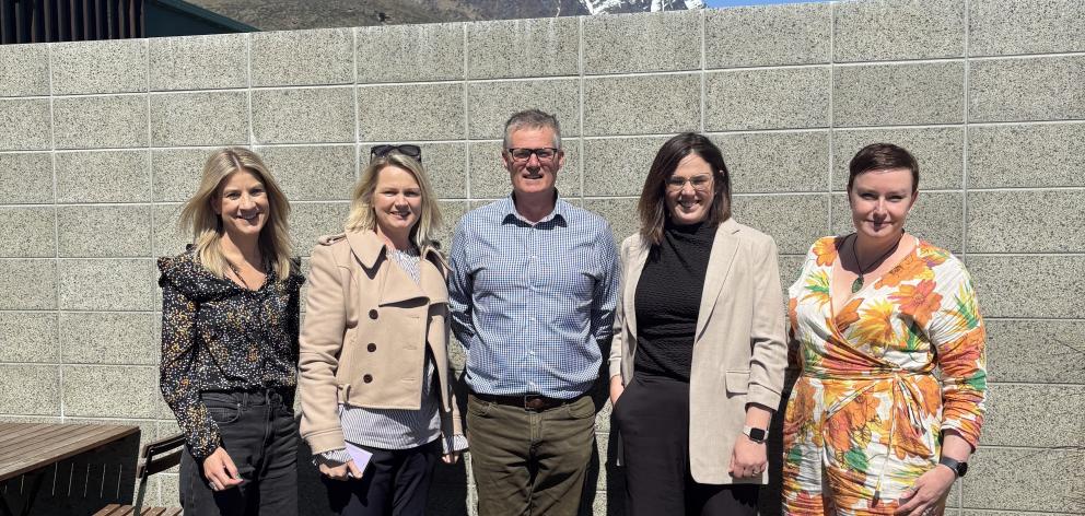 Flanking Colliers’ John Scobie and (second right) Raylene McQueen are Life Education Trust’s ...