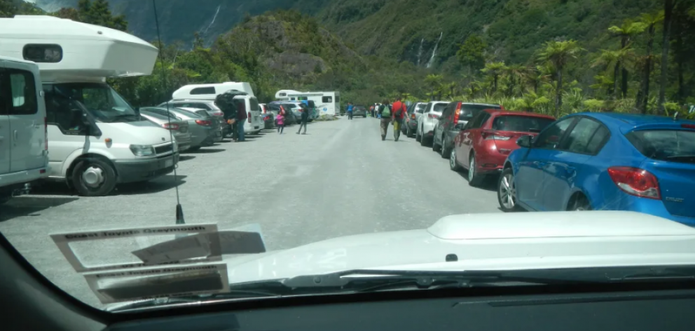 A packed Franz Josef Glacier carpark. Photo: Department of Conservation