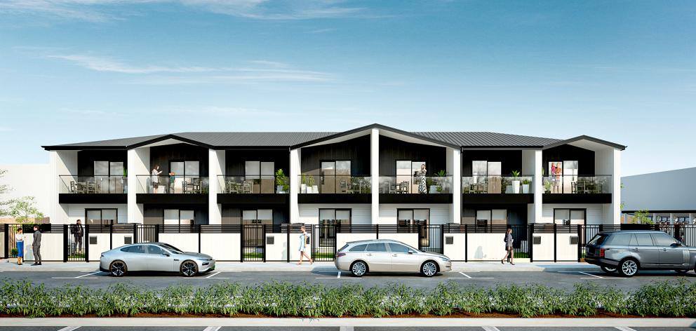 An artist’s impression of the 30 townhouses Williams Corporation plan to build on Bath St, while...
