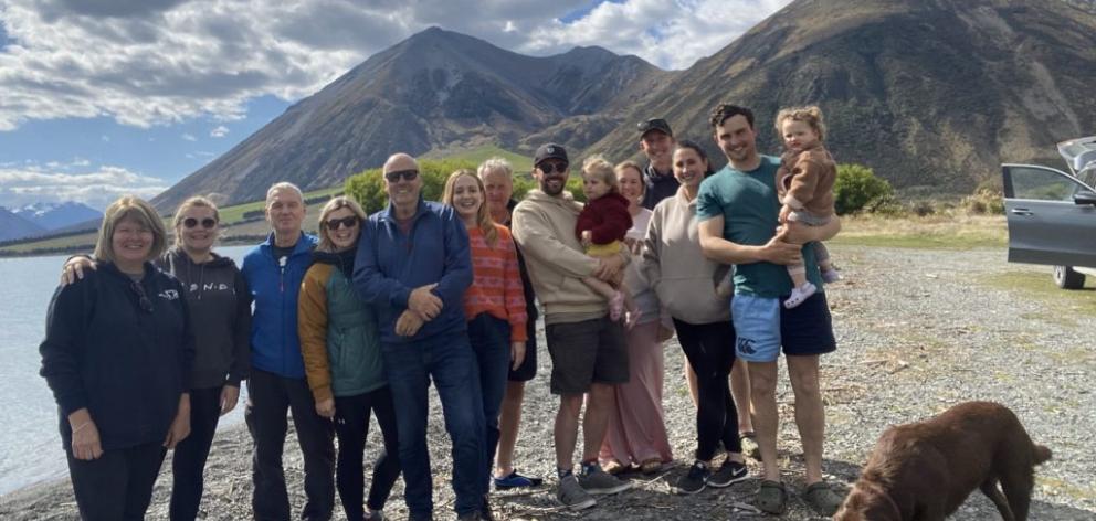 Welshy’s family and the film crew enjoyed a day out at Lake Coleridge. From left - Andrea Davies,...