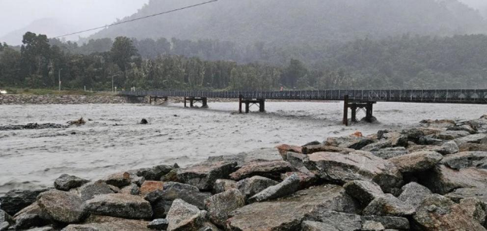 State Highway 6 was extensively damaged during flooding on the West Coast in April. PHOTO: NZTA