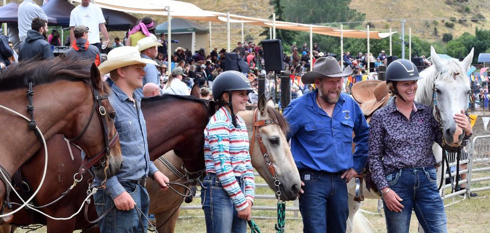 Roxburgh family (from left) Luke, 19, Jess, 16, Stu and Karen McKerchar with their horses at...