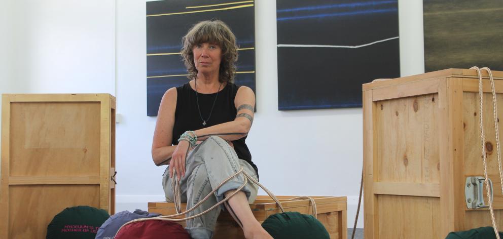 Artist Lisa Benson opened her new exhibit "Tremulous: an experimental drawing project" at Whare...