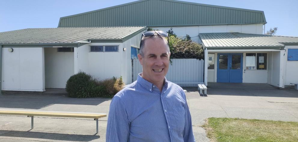 Oxford Area School principal Mike Hart is looking forward to work being done on the netball...