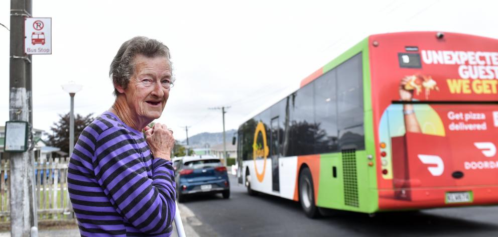 Waverley resident Mair Lazenby says a bus stop across two driveways has caused her to fear for...