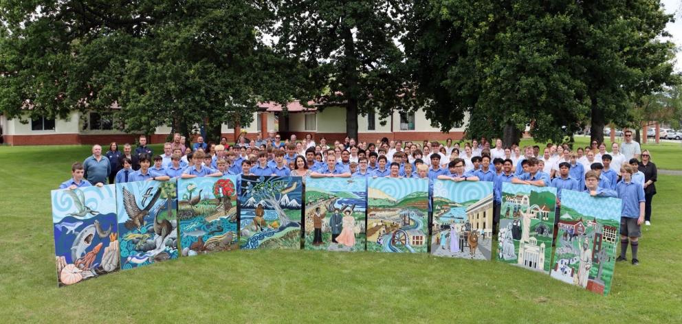 St Kevin’s College will unveil their Tūrakawaewae Mural later this month. PHOTO: SUPPLIED
