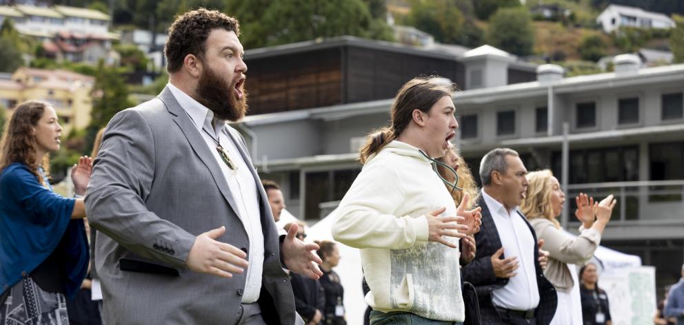 Hau kāinga (home people) welcome visitors to the Queenstown Recreation Ground. PHOTO: STILL...