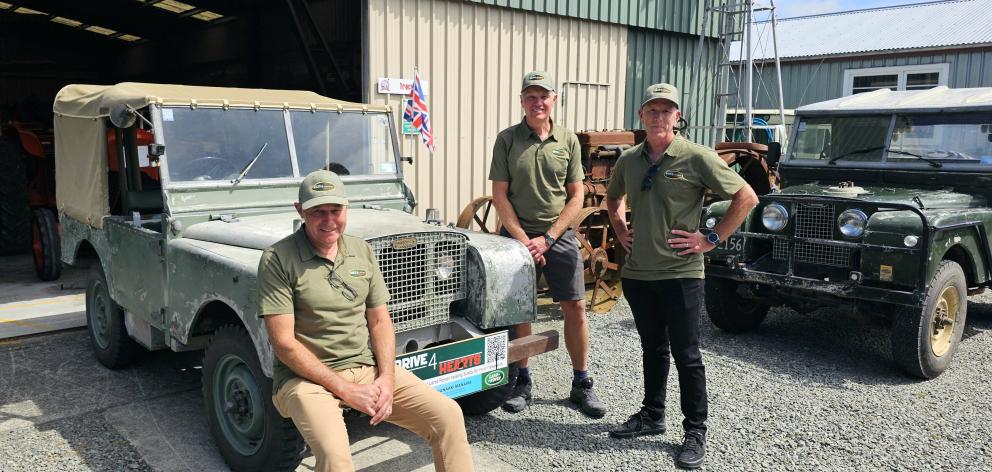 Stopping off in Geraldine with New Zealand’s oldest Land Rover are (from left) Julian Paton,...