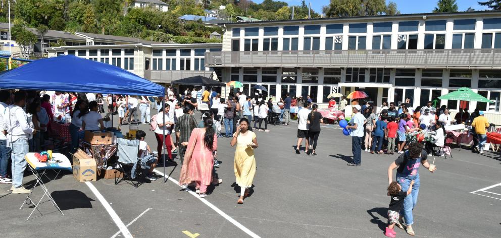 The Dunedin Holi Festival at North East Valley Normal School yesterday.