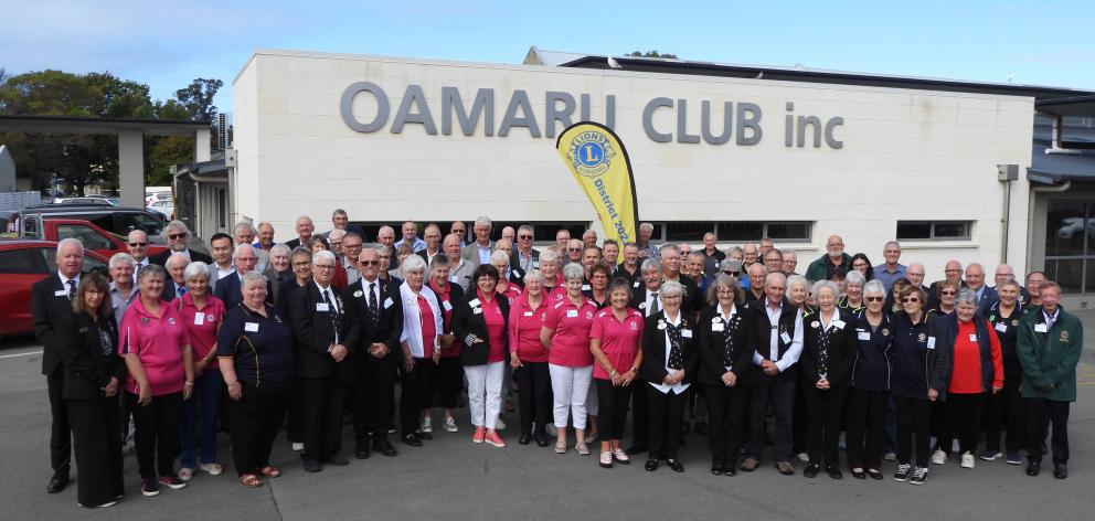 Lions from across the central South Island gathered outside the Oamaru Club last Saturday during...