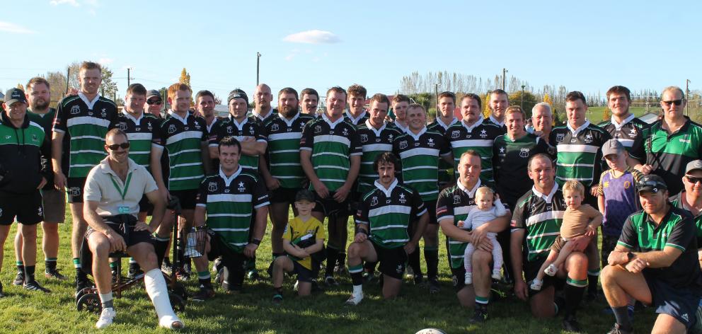 Fresh off the field (clockwise from top) are the Riversdale/Waikaka Vikings after their narrow...
