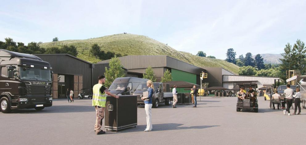 An artist’s impression of the backlot at Ayrburn Screen Hub, which could be used for outdoor...