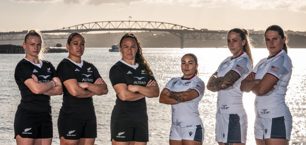 Black Ferns (from left) Jorja Miller, Kennedy Tukuafu and Portia Woodman-Wickliffe and United...