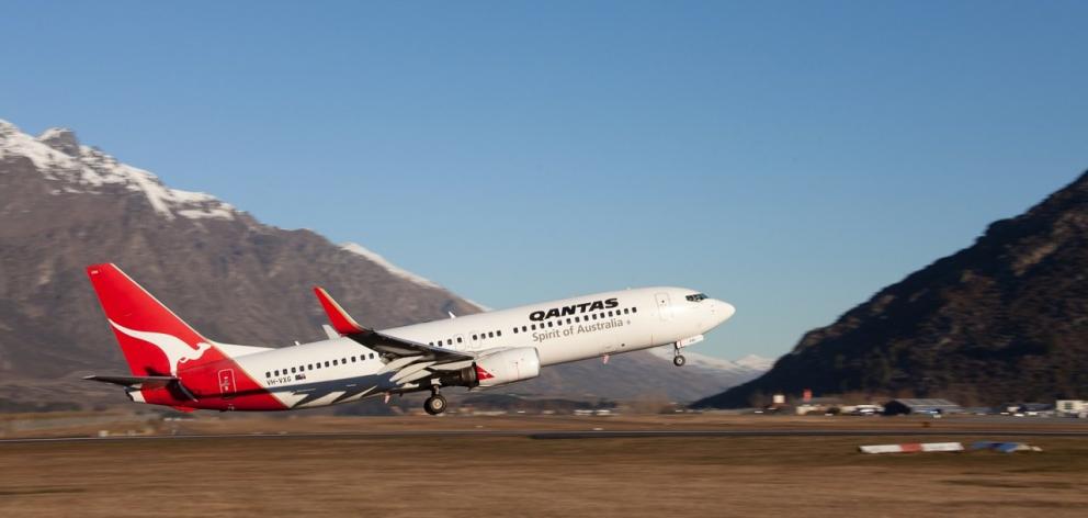A Qantas flight takes off from Queenstown Airport. PHOTO: SUPPLIED