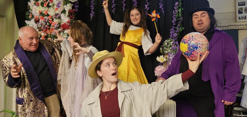 Working on their eccentric characters for Aidan Theatre’s Pavement Performances are (from left)...