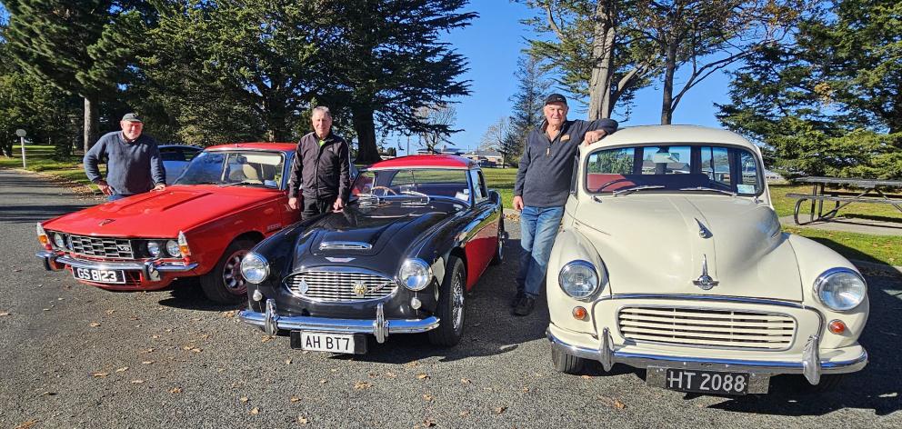 Showing off their vehicles ahead of the King’s Birthday rally are (from left) Richard Robinson ...