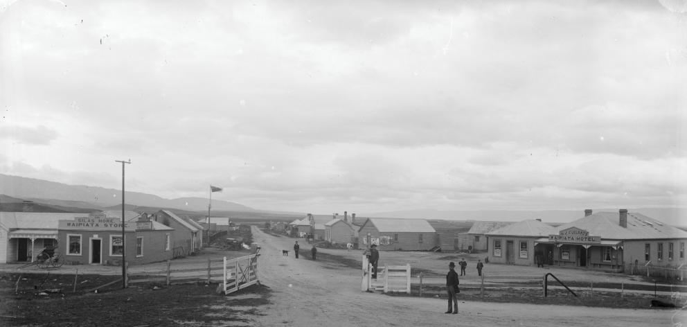 Waipiata’s Main Street in 1905 with Silas Hore’s store, a star of a new family history, at the...