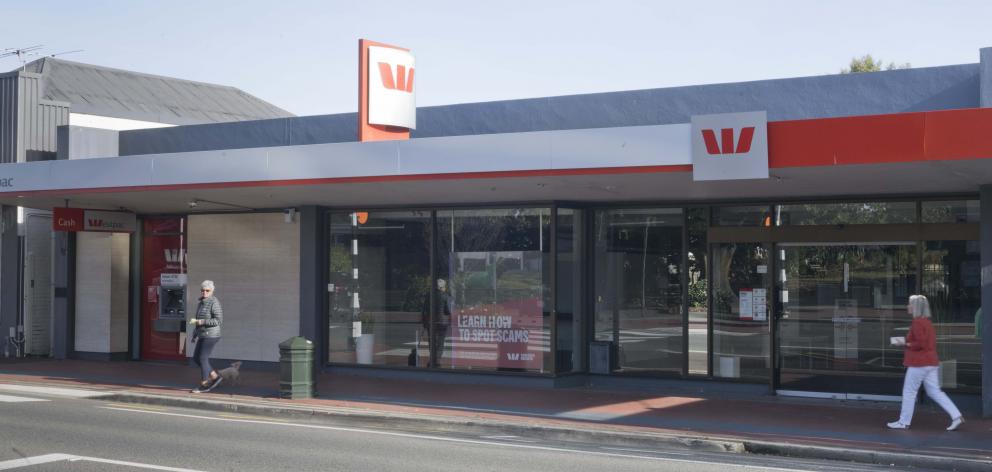 The Westpac Bank branch in Gordon Rd, Mosgiel, which may close. PHOTO: GERARD O’BRIEN
