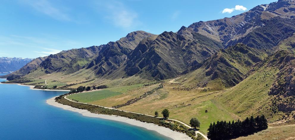 An aerial view of Lake Hāwea Station. PHOTO: STEPHEN JAQUIERY