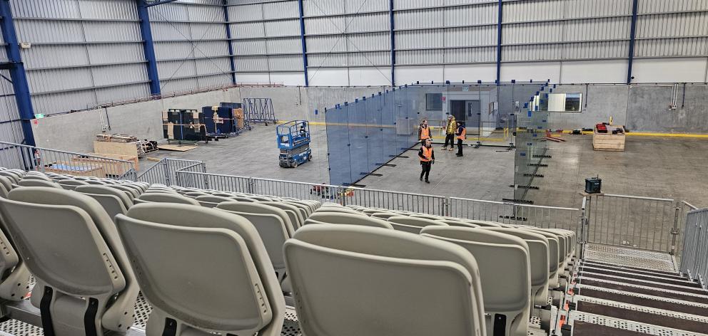 A special glass court has been transported from Christchurch for the tournament. PHOTO: CONNOR...