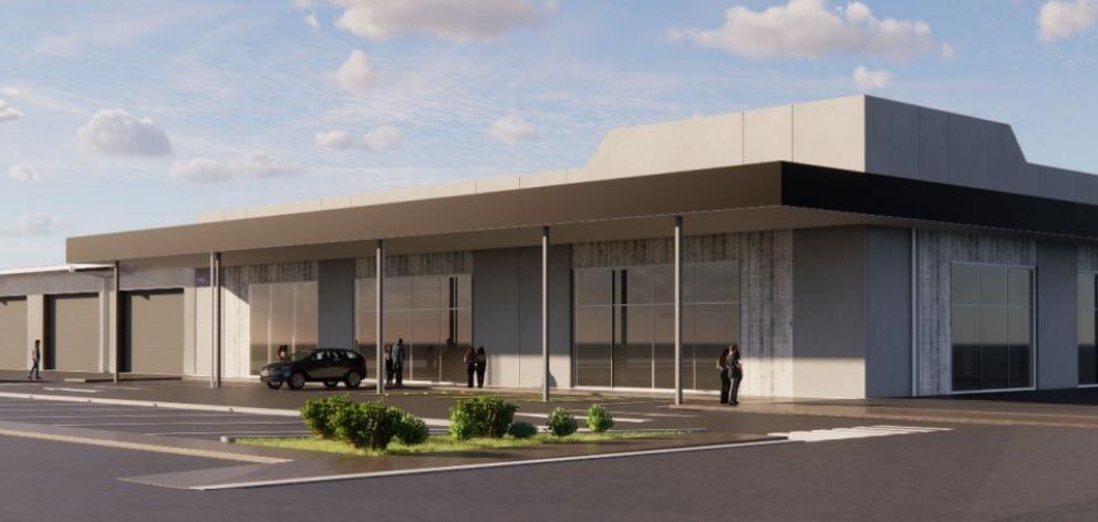 A graphic render of a campervan hire and sales building now going up near Queenstown Airport....