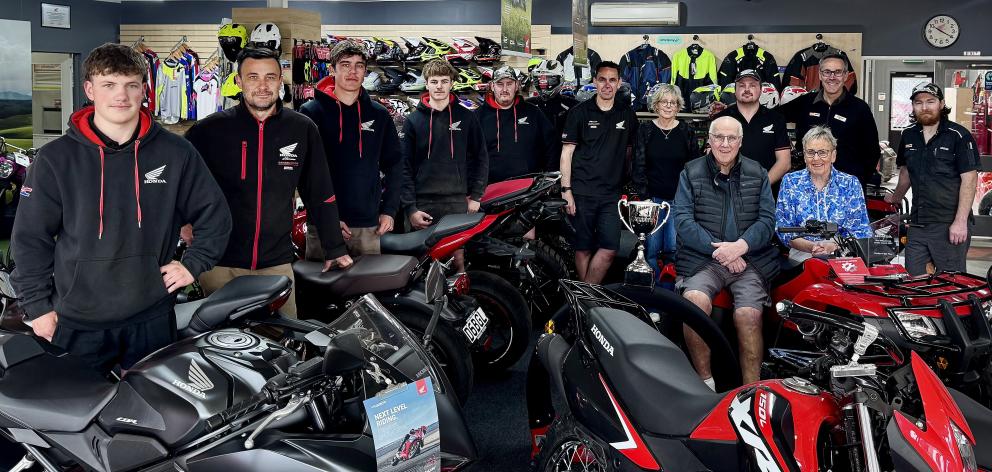 The team at Oamaru Honda, which has been named Honda motorcycle dealer of the year, are (from...
